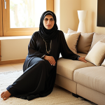 **Image Prompt 1: The Empathetic Listener**
    "A professional female Arab interior designer, elegantly dressed in a contemporary abaya, seated comfortably opposite a male client in a modern, sunlit living room. She maintains direct eye contact, her posture open and inviting, symbolizing active listening and deep empathy. Her hands are gently resting, conveying reassurance. Subtle interior design elements in the background, like a carefully chosen textile or a unique vase, hint at her craft. The atmosphere is serene and collaborative, emphasizing trust and understanding unspoken needs. Realistic, soft focus, warm lighting, high detail."