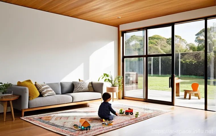 공간디자인 업계 동향과 전망 - **Prompt:** A cutting-edge smart and flexible apartment in a modern high-rise. The open-plan living ...