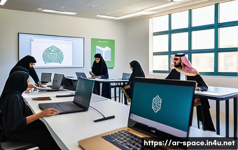 공간디자인 자격증 취득 방법 - A modern interior design classroom in a Riyadh training center, featuring a diverse group of adult s...