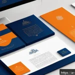 공간디자인과 UX의 관계 - A modern digital workspace interface showcasing perfect visual balance: harmonious arrangement of Ar...